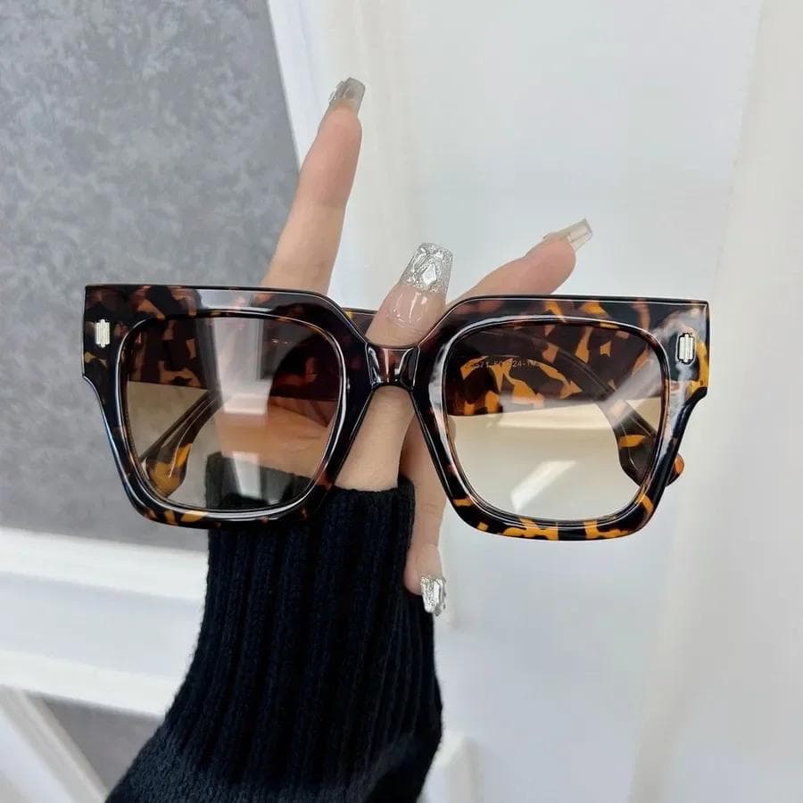 Geometric Square Designer Sunglasses Women Men Big Frame Gradient Sun Glasses Fashion Oculos De Sol Other