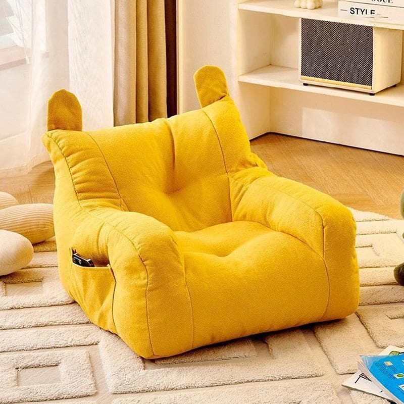 Soft Small Sofa Chair Comfortable Ergonomic Living Room Lazy Sofa With Storage Bag Children'S Bear Sofa Chair For Boys And Girls yellow
