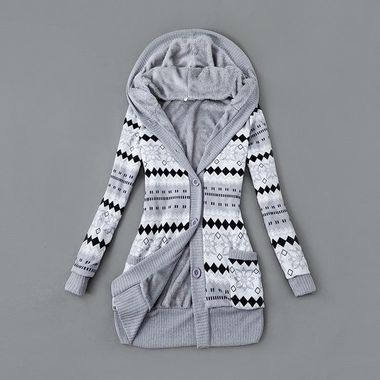 Winter Women Sweaters Casual Cardigan Sweater Knitting Long Fur Hooded Outwear Women Warm Thickened Coat M