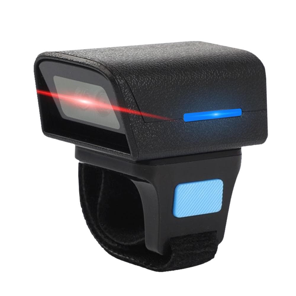 Wearable Ring Type Barcode Scanner USB Wired+2.4G+BT Three-mode Connection Support One-dimensional black