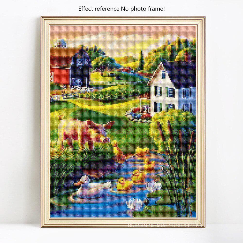 Diamond Painting Full Round Arrival Scenic Country House Diamond Embroidery 20X30