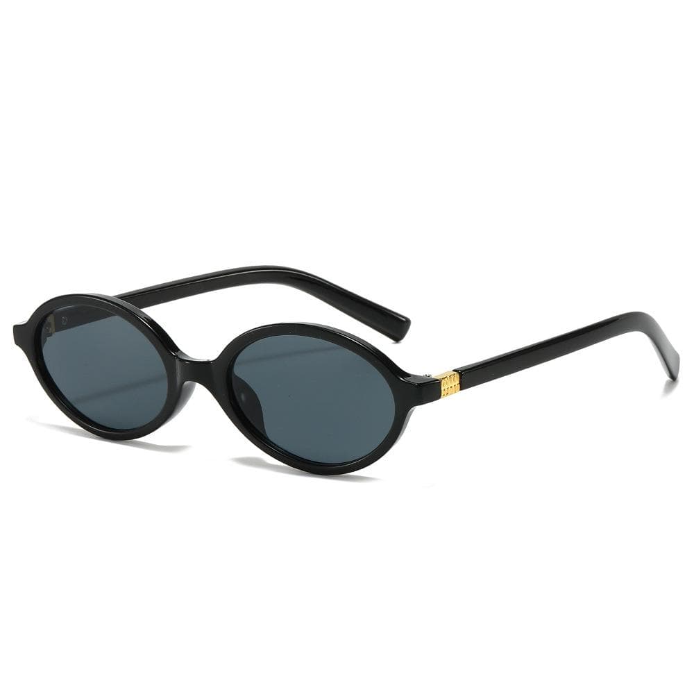 Stylish Black Round Glasses Women UV Protection Fashion Eyewear for Casual Outfits