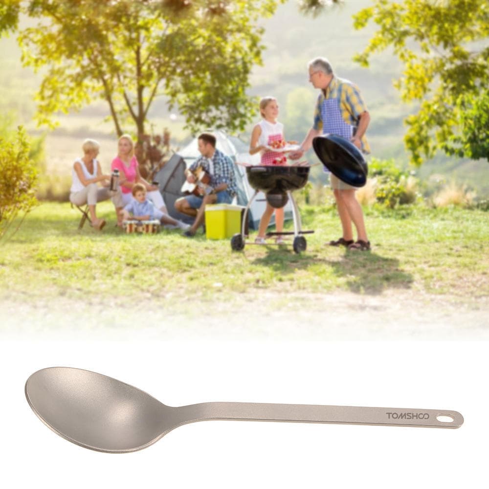 TOMSHOO Titanium Tableware Dinner Frok Cutlery Flatware for Home Outdoor Camping 2