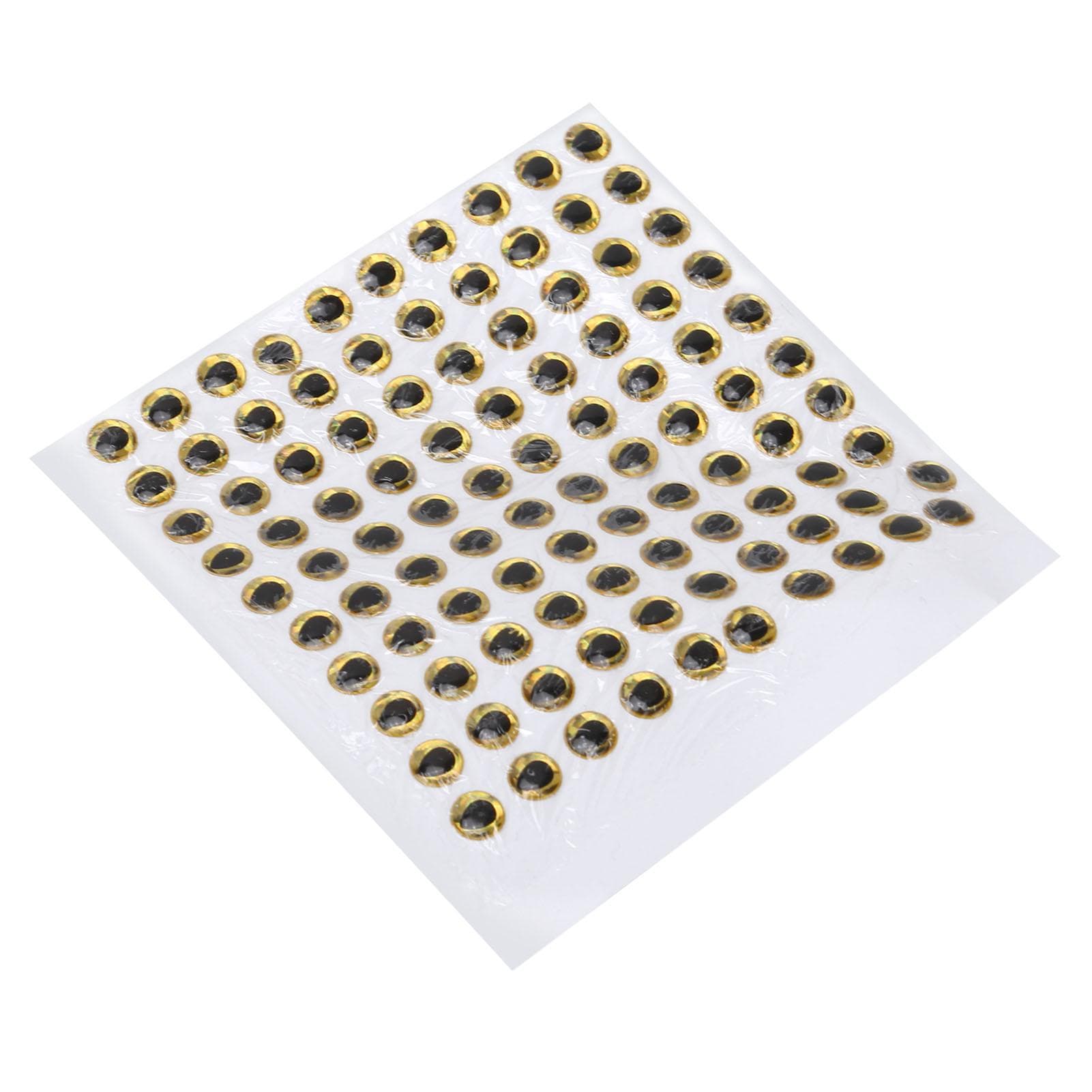 100PCS Fishing Lure Eyes DropShaped Fake Fish Eyes for Making Fishing Bait Gold 6MM