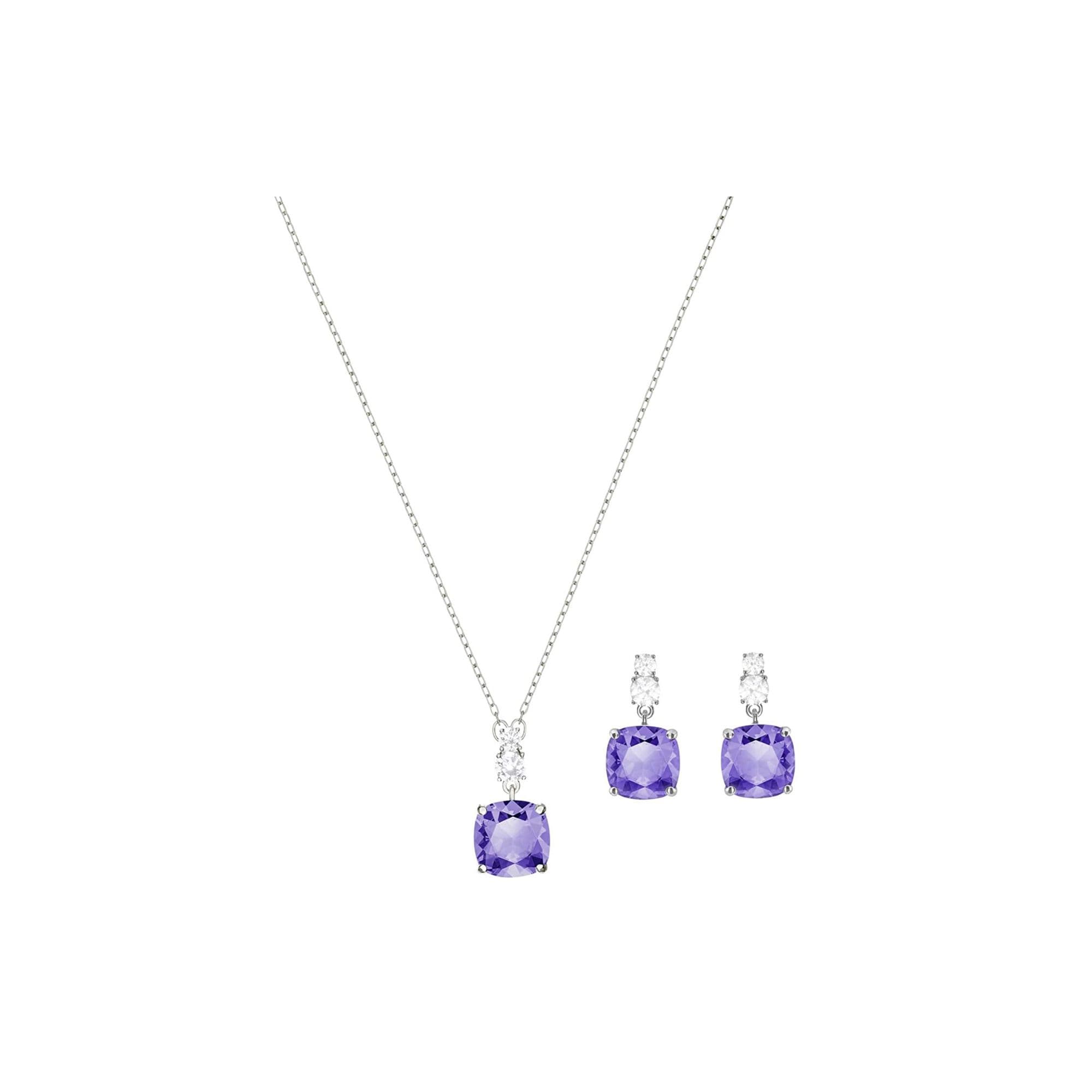 Swarovski Amethyst Three-Piece Set Women Jewelry 5416515 Box+Shopping Bag (Random Color)