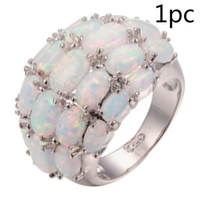 Four Rows of Ellipses Exquisite Ring, Women, Wedding, Engagement, Jewelry 10