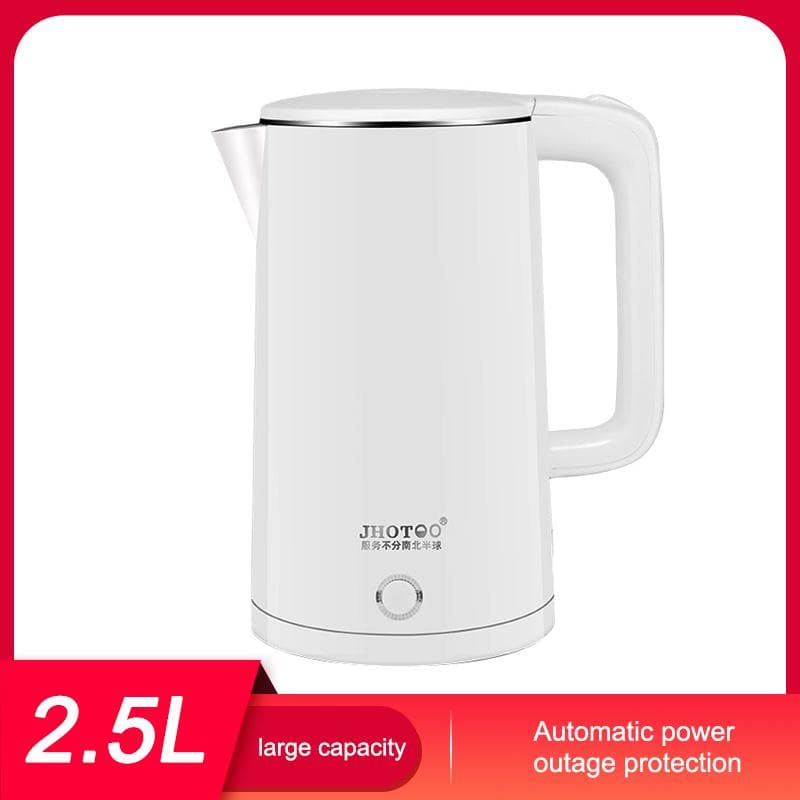 2.5L Large Capacity Electric Kettle Fast Boiling Kettle Automatic Shut-off Kitchen Appliance IDN white