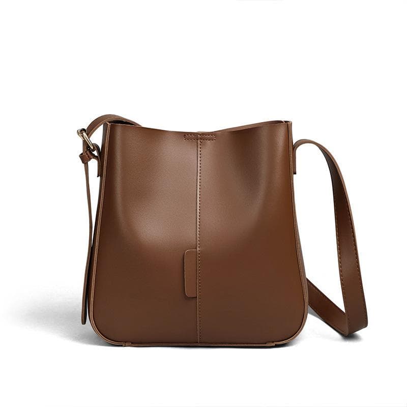Big Bag with Spring and Summer Leather Bucket Bag Women's Crossbody Shoulder Bag Women's Bag