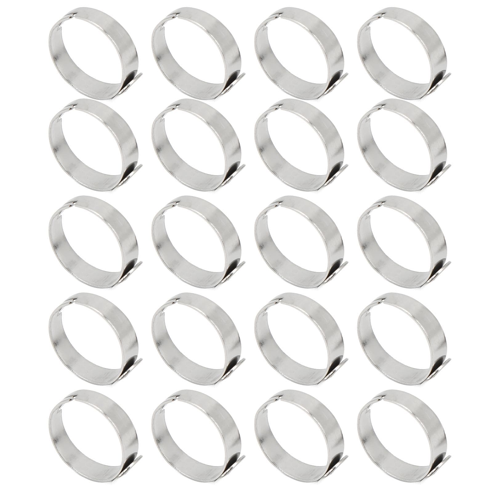 20PCS Blank Ring 8mm Adjustable Stainless Steel DIY Flat Ring Base for DIY Rings DIY Jewelry