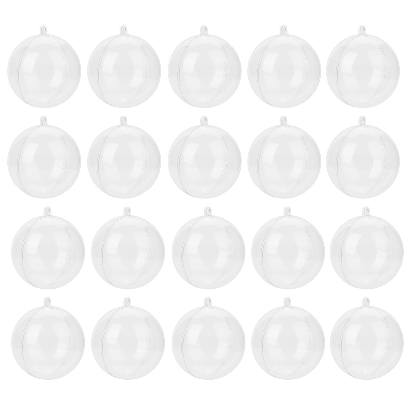 20 Pcs Clear Fillable Ornament Balls DIY Plastic Ball Christmas Decoration Tree Ball (5cm)