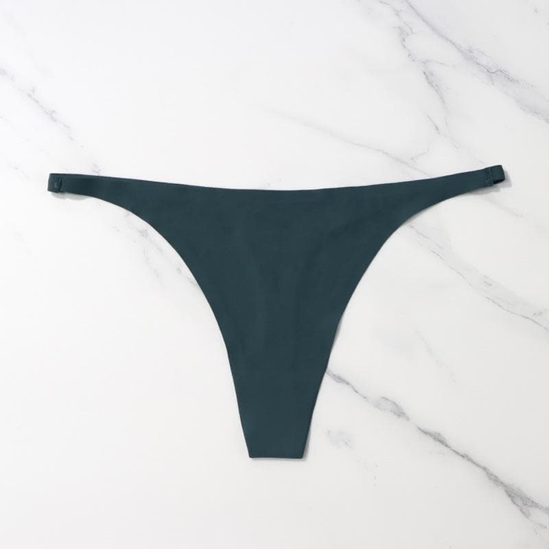 Ice Silk Seamless Panties For Women Soft Thin Band Thongs Woman Satin Underwear Female Bikini Panties String Tangas Mujer XL green