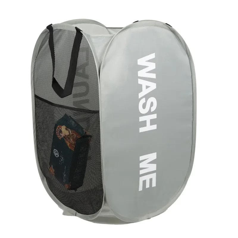 Mesh Pop-up Laundry Basket, Laundry Basket, Foldable Dirty Clothes Storage Basket, Large Capacity Storage Basket dark grey
