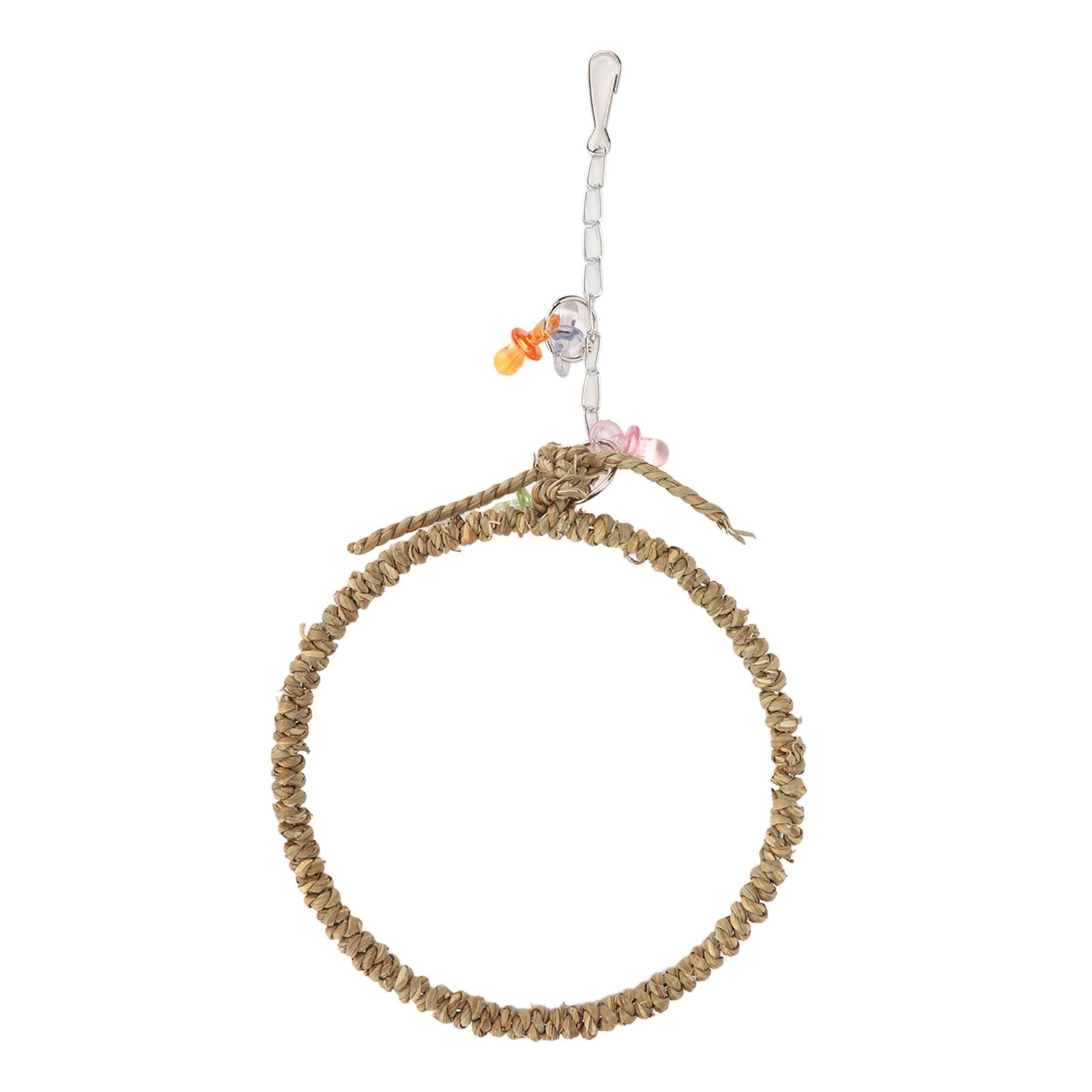 Bird Rope Perch Swing Safe Chewing Bite Resistant Hanging Ring Swing Toy for Budgie Cockatiels