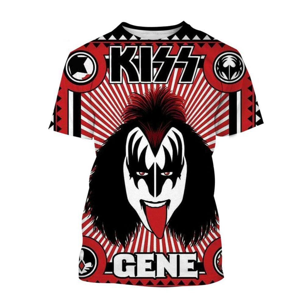 New Rock Kiss Band T Shirts 3D Print Men Woman Short Sleeve O-Neck T-shirt Streetwear Oversized Harajuku Kids Tops Tees Clothing S