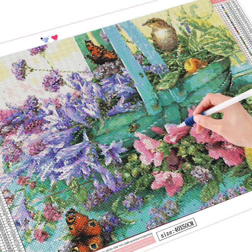 Diamond Painting Flowers Bird Cross Stitch Full Square Drill Display Diamond Mosaic 20X30CM