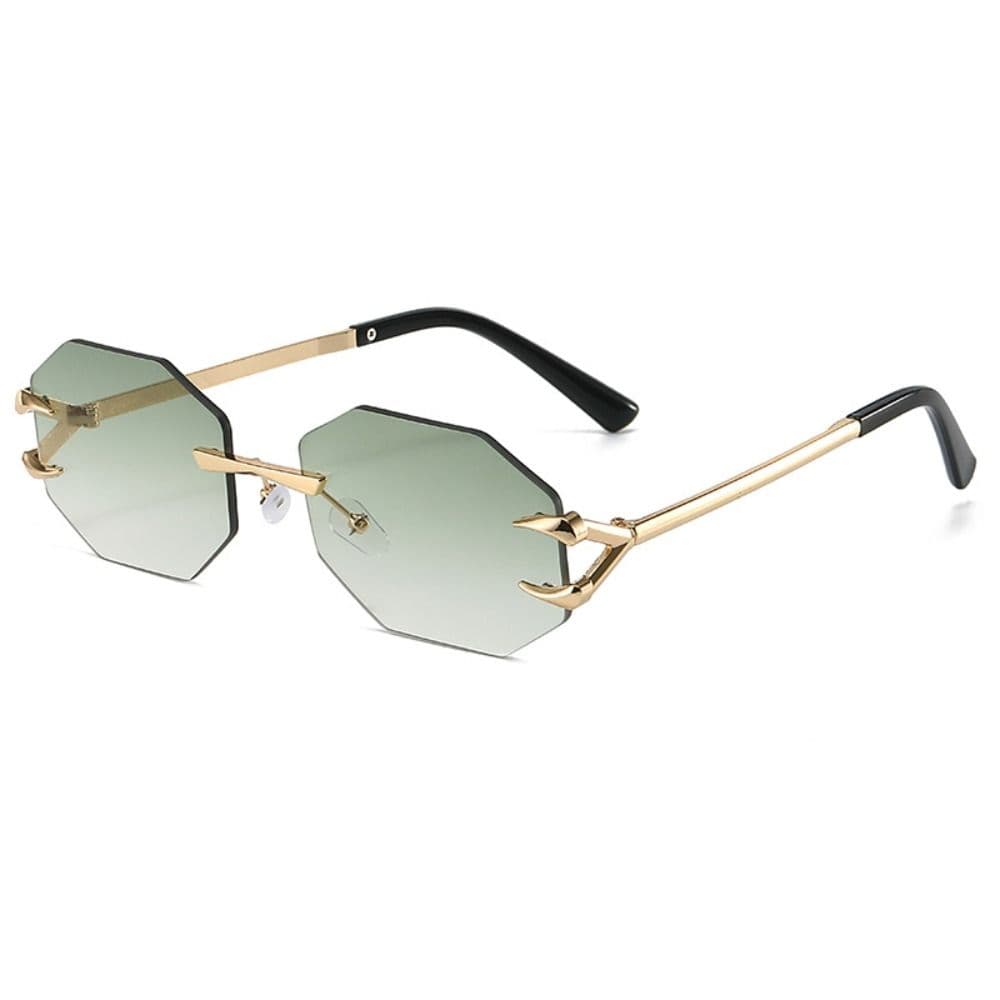 Street Decoration Clear Rimless Rectangle Sunglasses UV400 Ocean Lens Sun Glasses for Travel Party
