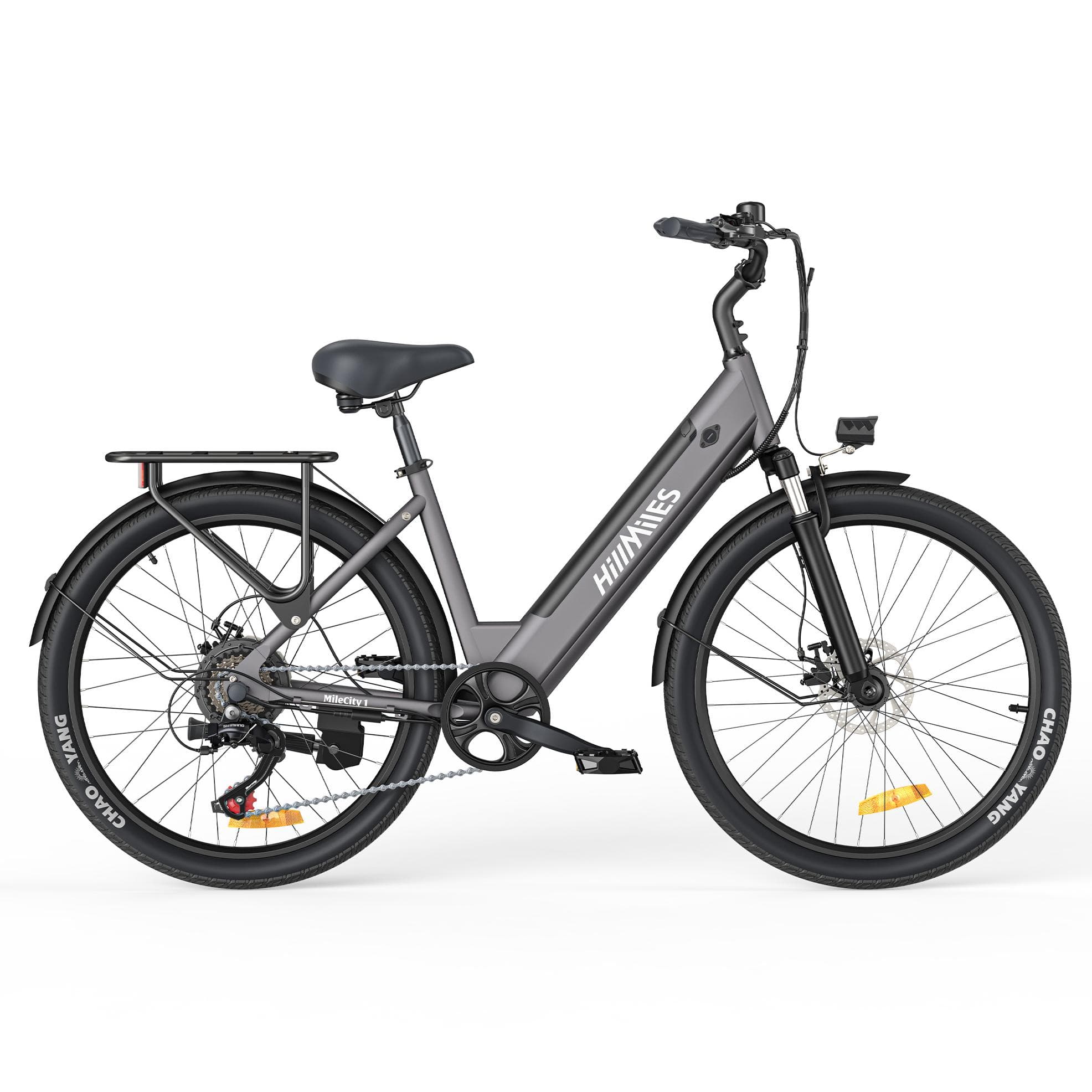 Hillmiles MileCity 1 Adult City Electric Bicycle 250W Motor 36V13Ah Battery Electric Bike 26 inch Tire Convenient E-bike grey