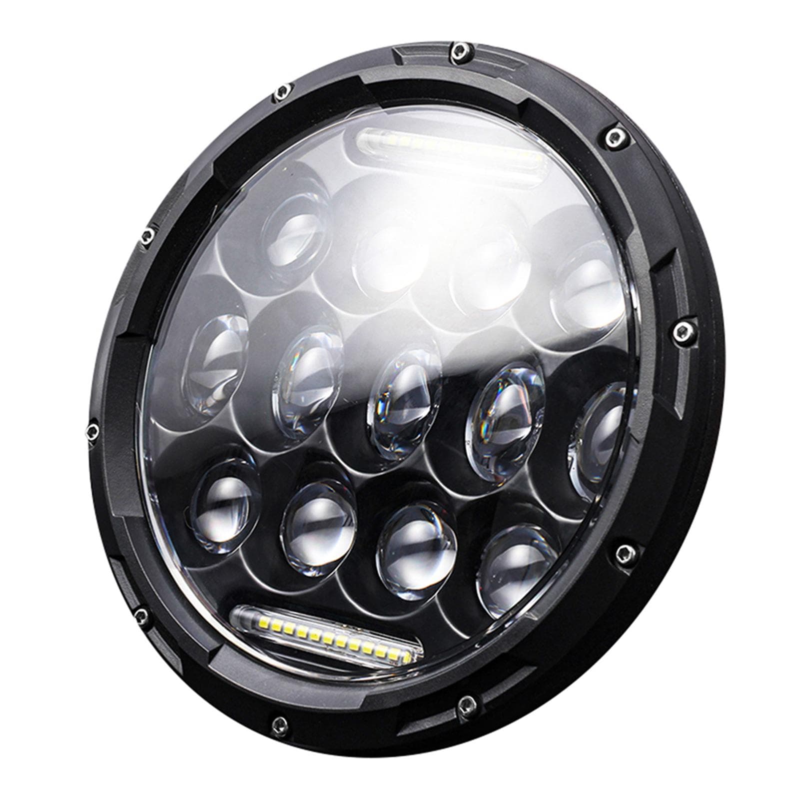 1Pcs 7 inch Car Motorcycle LED Headlight 200W 6000K IP67 Waterproof DRL/Low Beam/High Beam Headlamp 1Pcs black