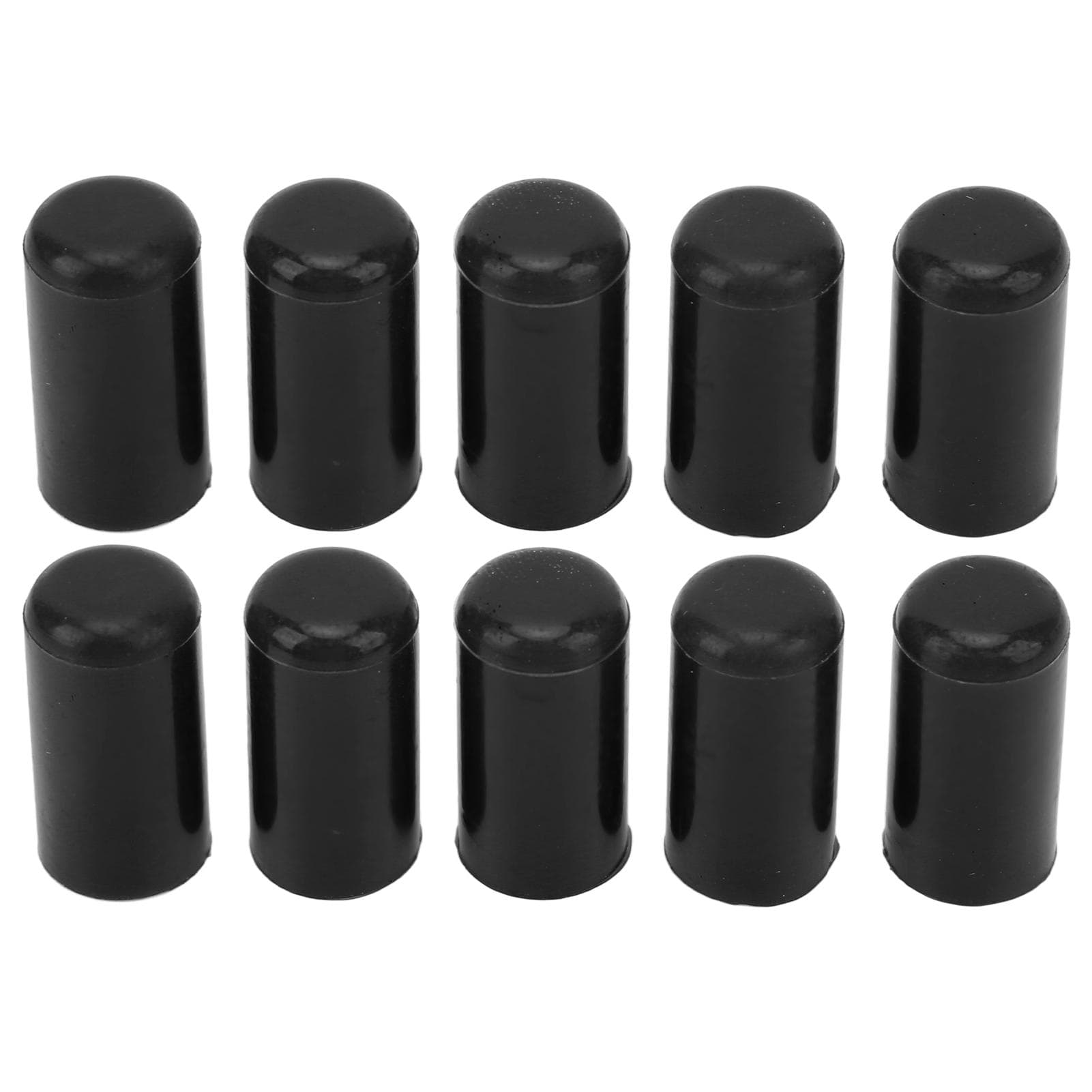 10Pcs Car Intake Vacuum Hose End Blanking Cover Bung Plug Silicone 8mm Inner Diameter Universal black
