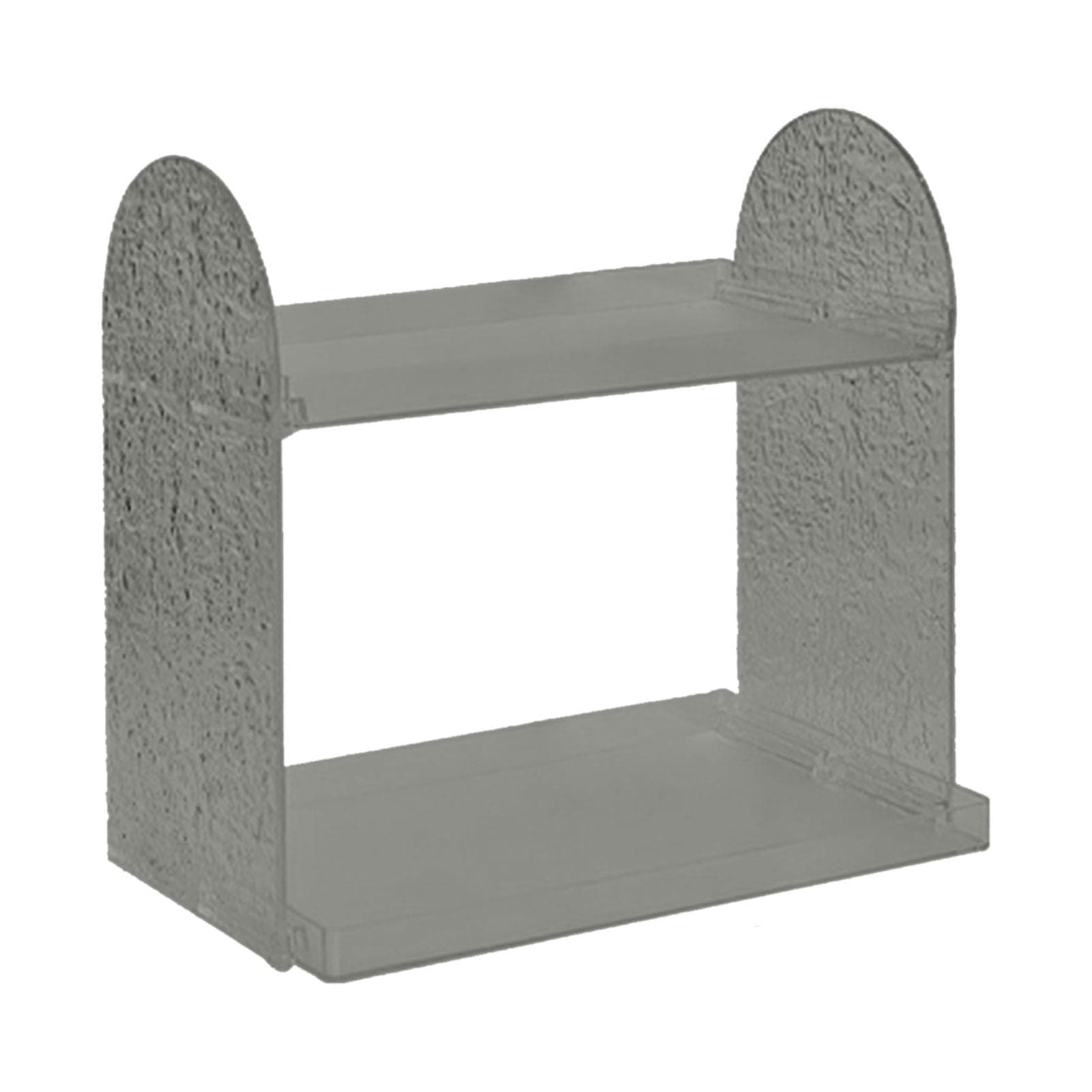 Double Layer Storage Shelf Large Capacity Fashionable 2 Tier Acrylic Cosmetic Rack for Perfume Grey gray