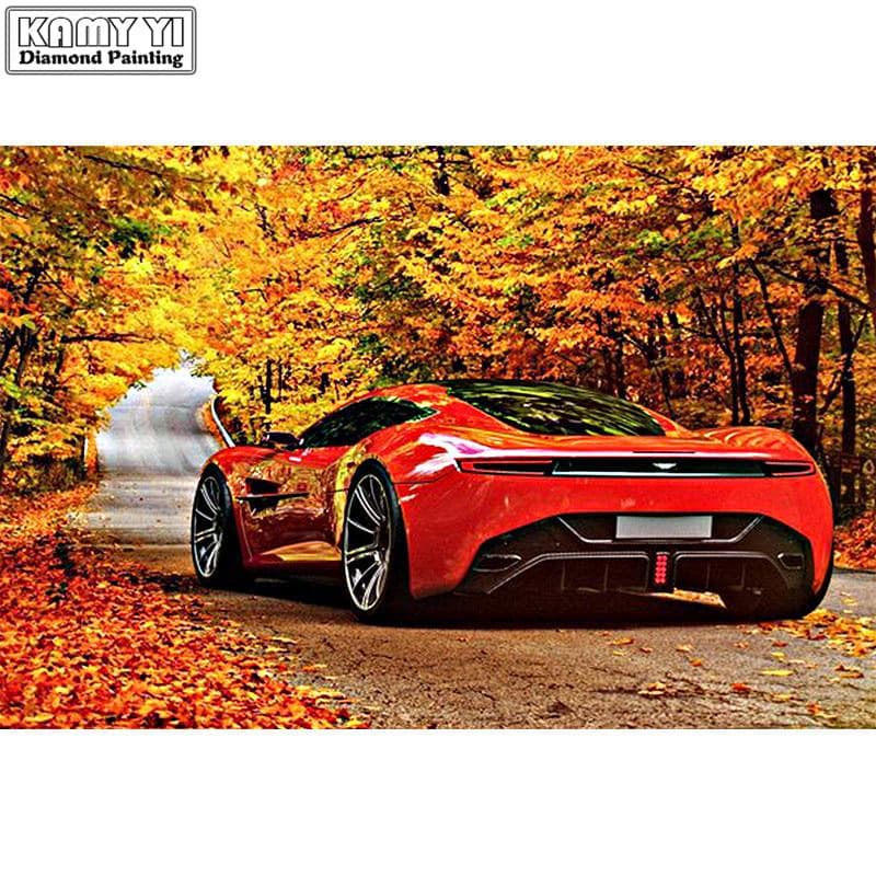 Diamond Painting 5D DIY Diamond Embroidery Red Car Mosaic Picture Of Rhinestone Decor Home Gift 20X30CM