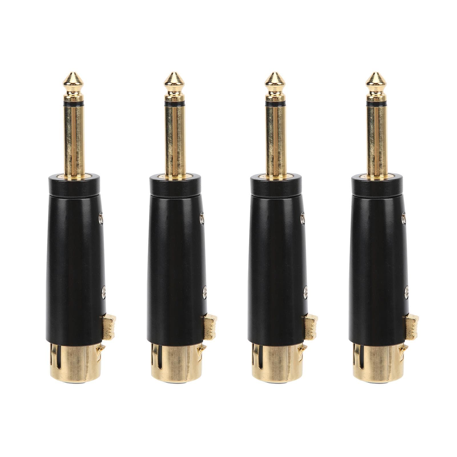 4Pcs XLR Adapter Audio Converter Metal 6.35mm Single Track Male to Female LZ1167G