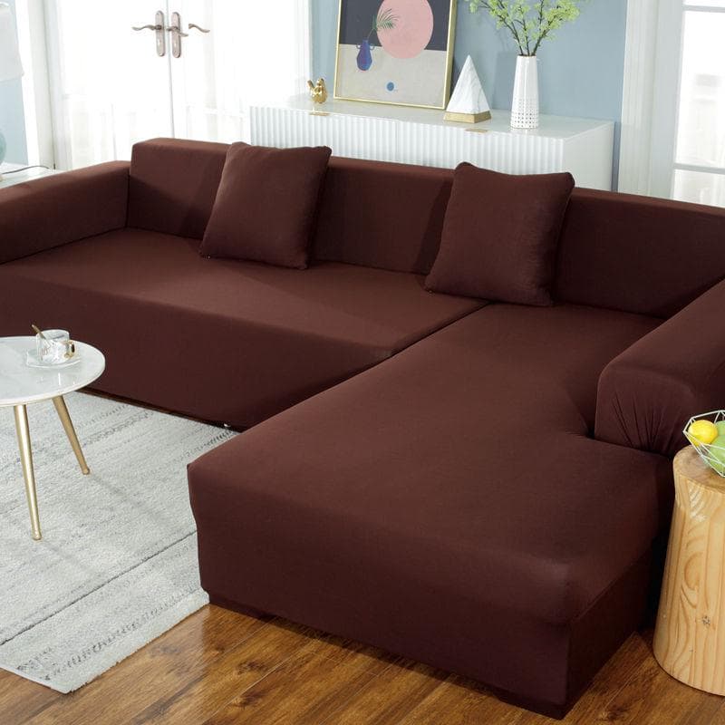 Solid Color Sofa Covers for Living Room Elastic Couch Cover Stretch Sofa Slipcover L Shape Sofa Need Buy 2pcs Slipcovers 4seat 235-300cm
