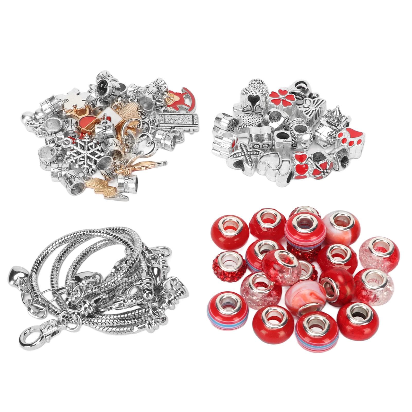Bracelet Making Kit Exquisite Basic Bracelet Pendant Large Beads Colored Beads DIY Jewelry Making red