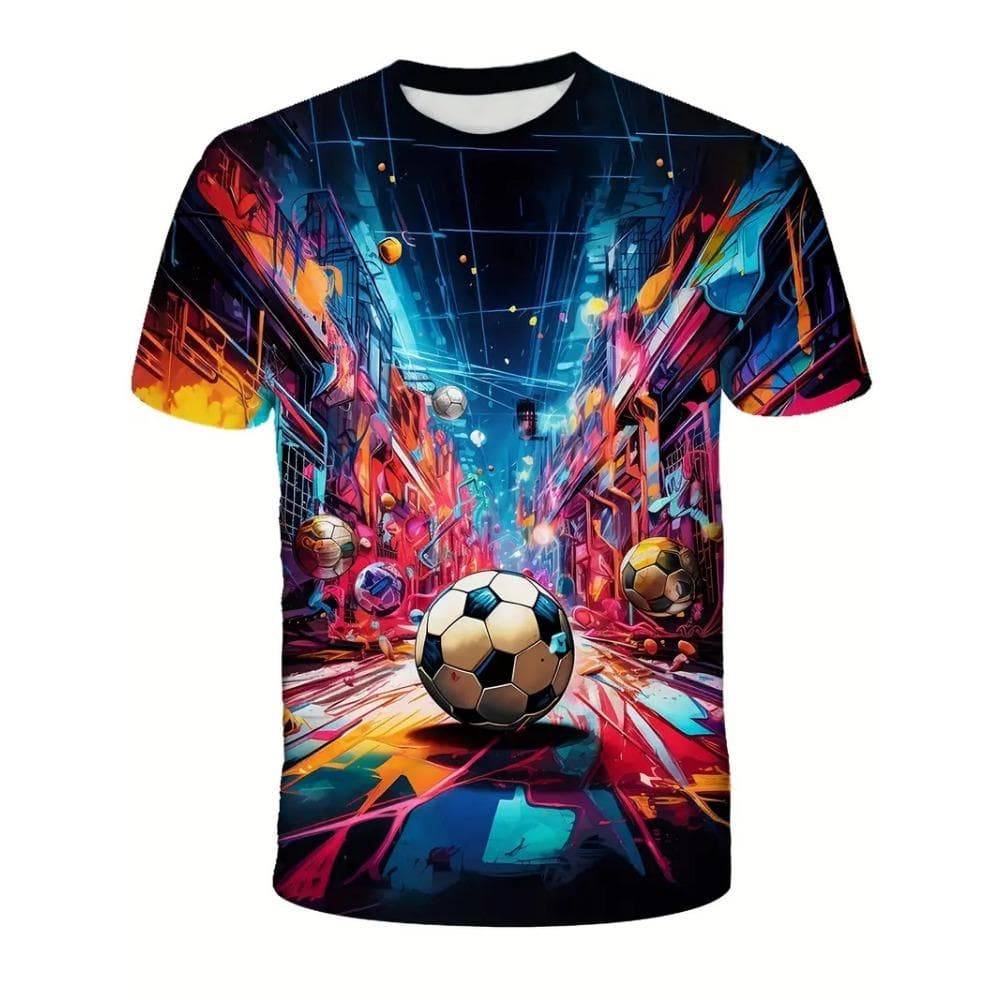 Sports Football 3d Print Tee Shirt Kids Boys Clothes Short Sleeve Casual Children's Clothing Fashion T Shirt For Boys 130