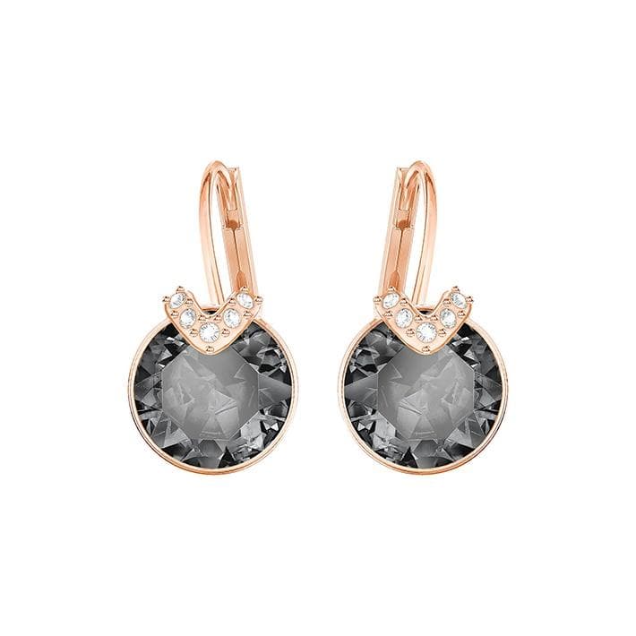 Swarovski Bella V Pierced Crystal Earrings Women earrings Gray 5299317 Box (Random Color)