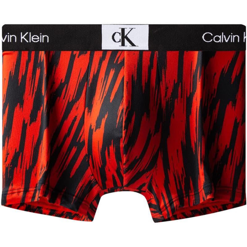 Calvin Klein CK96 Series Small Square Letter Anti-Clamp Hip Boxer Shorts Men underwear Blush-Red NB3406ACN M