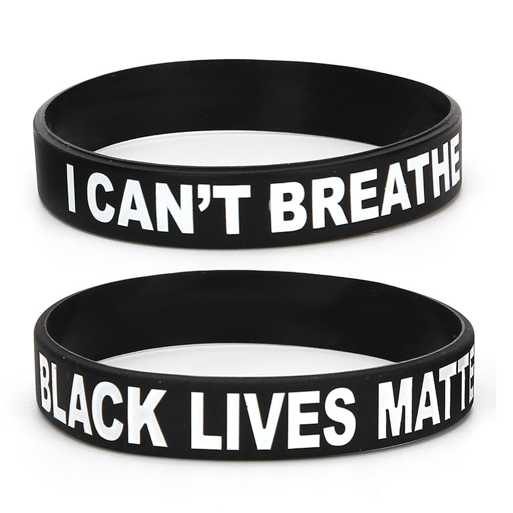 2pcs Silicone Wristband Unisex Special Letter Decor Bracelet for Women Men