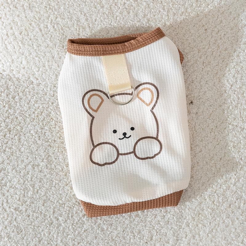 Korean Version of Spring and Summer Dog Bear Traction Couple Clothing Tractable Vest Cat Two Feet Summer Pet Dog Clothing XXL