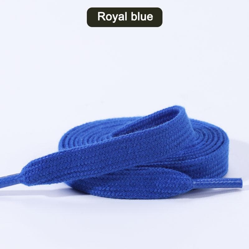 New Flat Shoelaces for Sneakers Classic Canvas Sports Shoe Laces Women Men Shoelace Solid Double Cotton Shoestrings 1 Pair 120cm royal blue