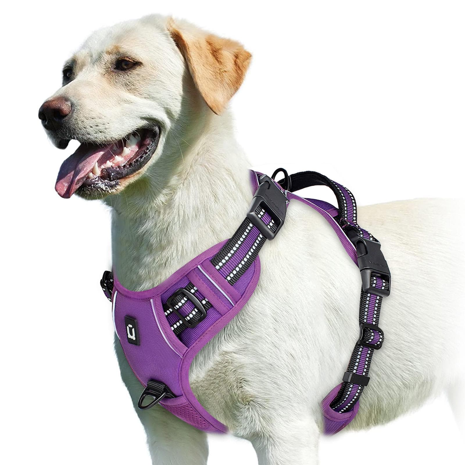No Pull Dog Harness, Adjustable Soft Padded Pet Vest with Easy Control Handle M