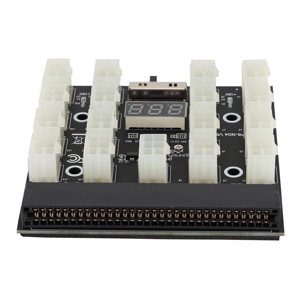 PCI E 17x 6pin 12V Mining Server Power Supply Adapter Converter Board with LED Display