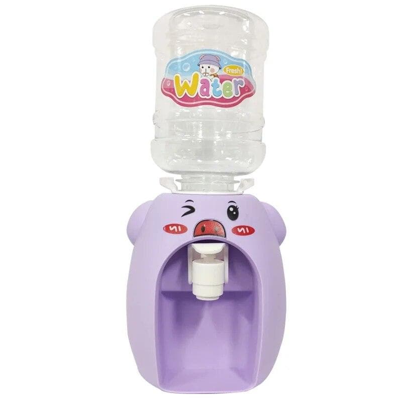 Mini Pig Water Dispenser For Children Gift Cute Water Juice Milk Drinking Fountain Simulation Cartoon Kitchen Toy purple