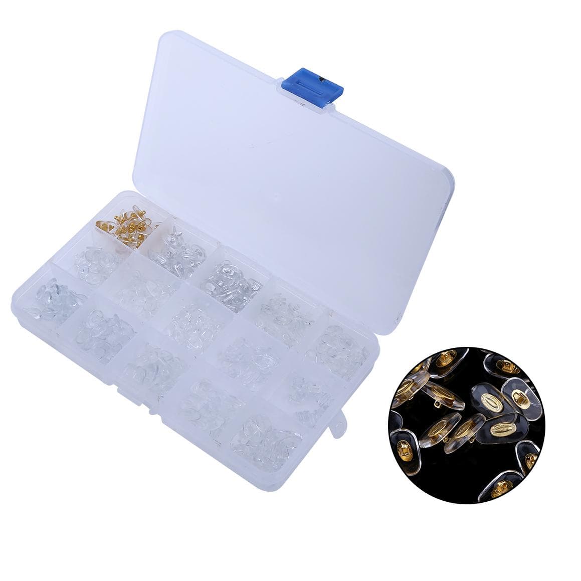 300pcs 15 values Silicone Nose Pads Eyeglasses Screw On Glasses Soft Accessories Repair Tool