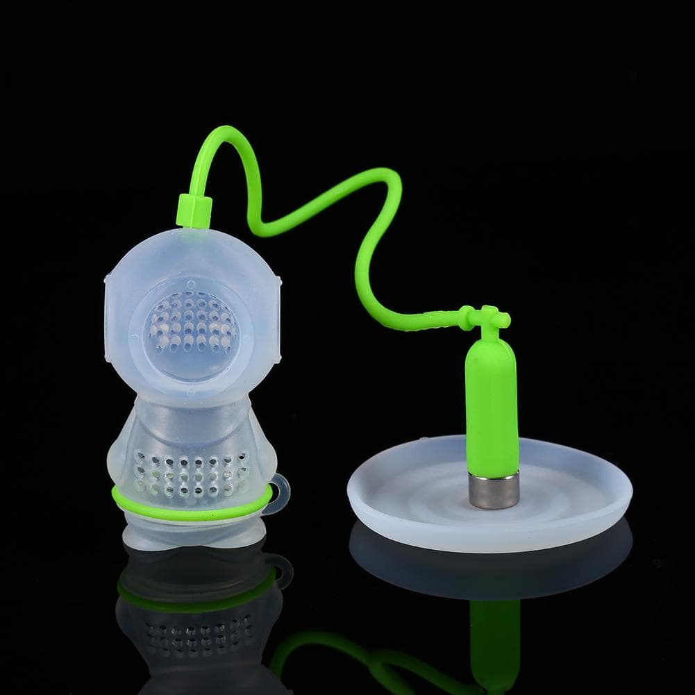 Silicone Tea Infuser Creative Cute Diver Shape Resuable Loose Leaf Tea Steepers For Home Green