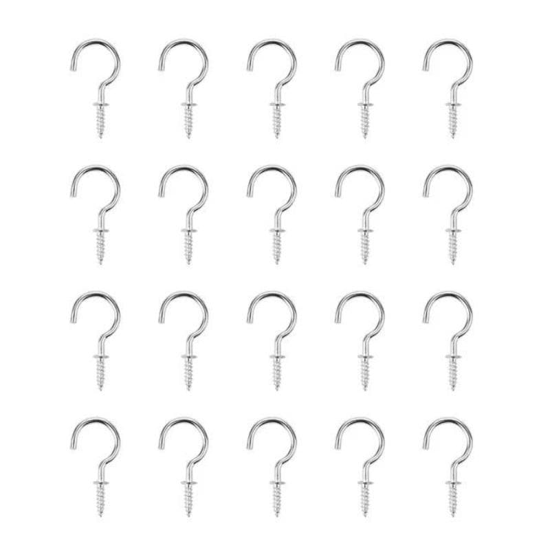 50PCS Iron Steel Hooks Heavy Duty Ceiling Hooks Multipurpose Screw Hook Wood Self-tapping Screw Hooking for Hanging B 10pcs