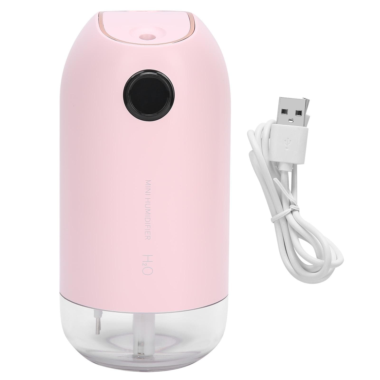 500ml Mini Air Humidifier Portable USB Rechargeable Mist Fogger Maker with Night LightPink pink