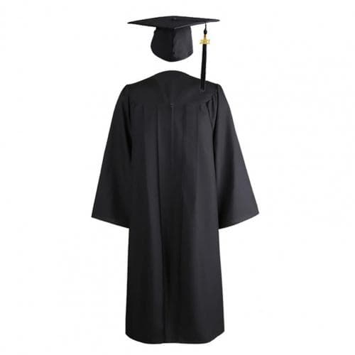 2021 Adult Graduation Gown Long Sleeve University Academic DresS Zip Closure Plus size Graduation Gown Robe Mortarboard-Cap XXL