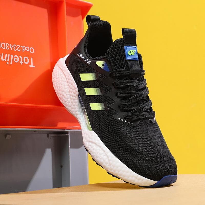 High-quality Summer Flying Woven Shoes Breathable Mesh Popcorn Casual Trendy Shoes Youth Men's Shoes Sports Shoes 45