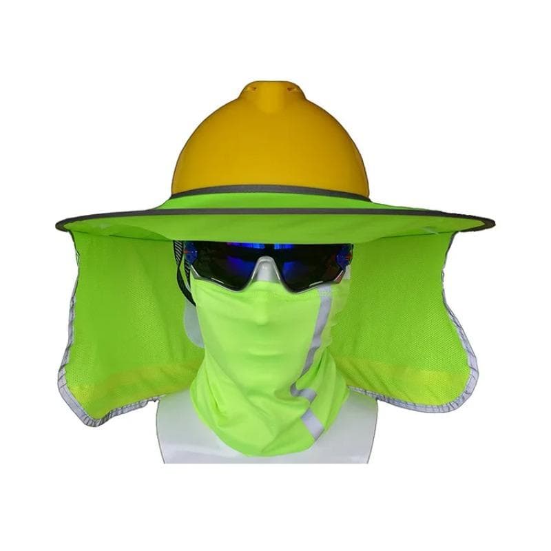 Safety Helmet Sun Visor Helmet Sun Shield Reflective Neck Scarf Outdoor Installation and Construction green