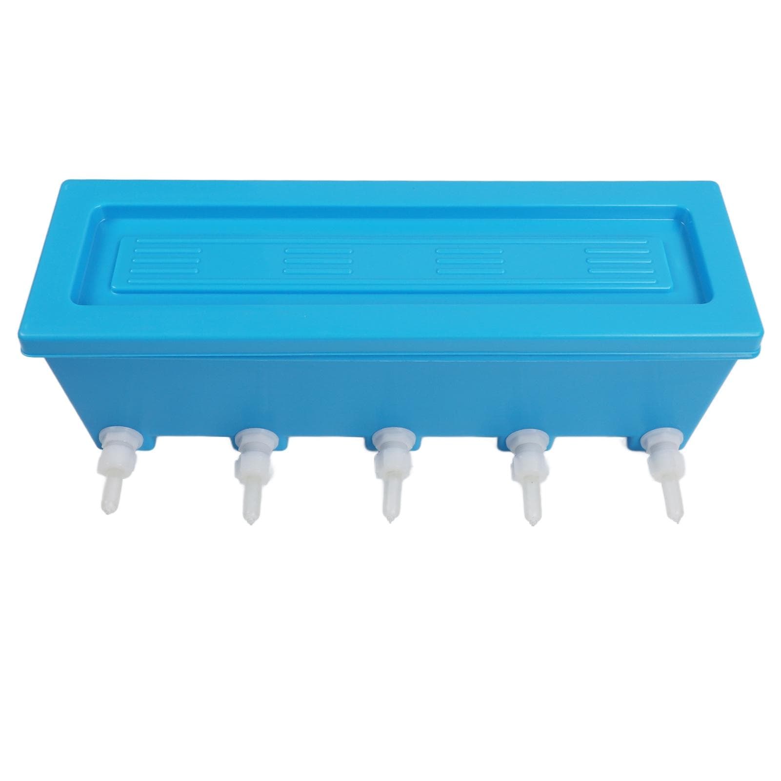Farm Small Animals Feeder Cattle Sheep Pig Feeder Livestock Feeding Tool with 5 Nipples Blue 8 L