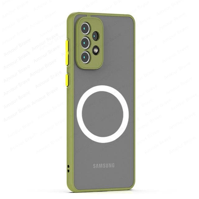 For Magsafe Shockproof Cases For Samsung Galaxy A53 5g A52 A12 A13 A51 A71 A32 Magnetic Charging Cover For Samsung A52s A33 Case A12 4G green