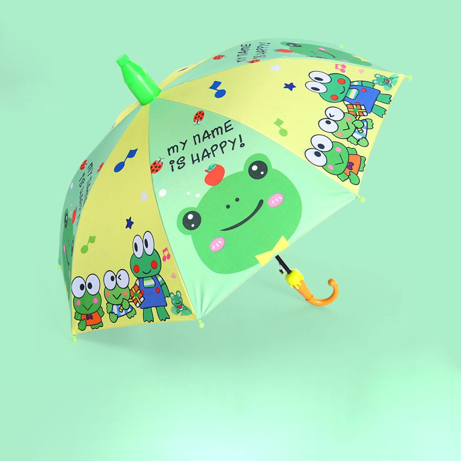 Cartoon Long Handle Umbrella Fully Automatic Cute Patterns Dual Use Cute Children Umbrella for Kids