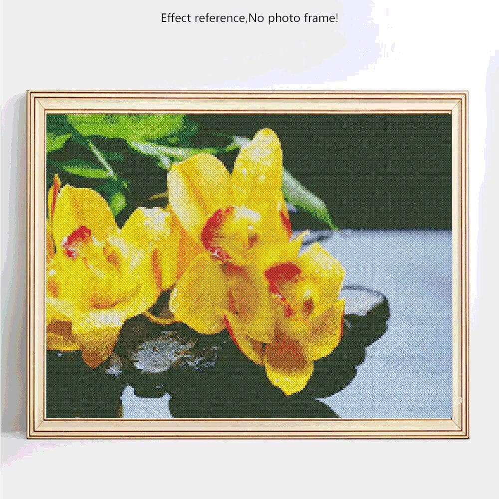 Diamond Painting With Round Stones Flowers Pictures Of Rhinestones Diamond Embroidery 20X30