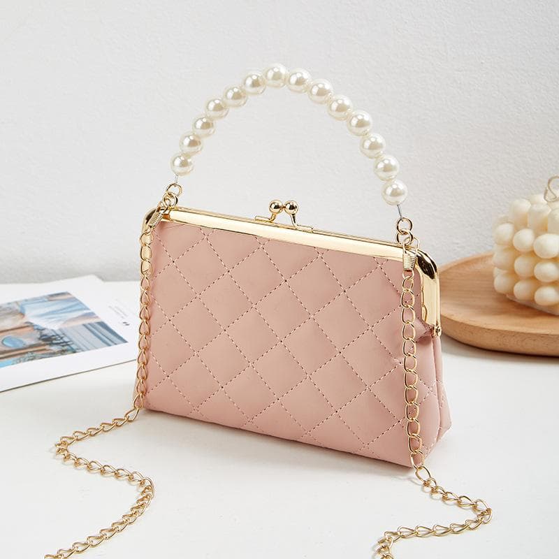 Embroidered Pearl Handbag 2023 ladies handbag Fashion Women's Bag Wholesale Diamond pink
