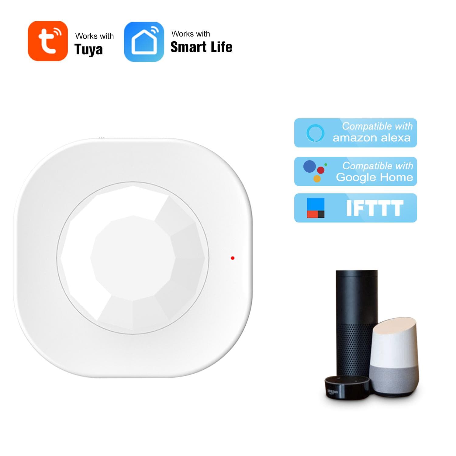 WIFI PIR Motion Sensor Wireless Passive Infrared Detector Security Burglar Alarm Sensor Tuya APP white